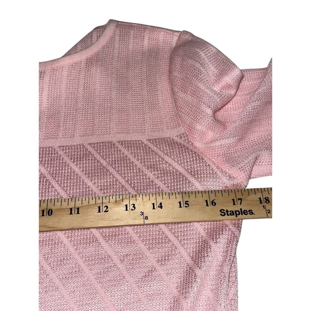Misook Pleated Knit Midi Fit Flare Pink XS Rich Elegant Brunch Events Feminine - Picture 7 of 11